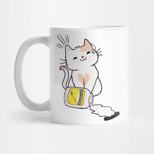 Cute persian cat spilled mayonnaise Mug